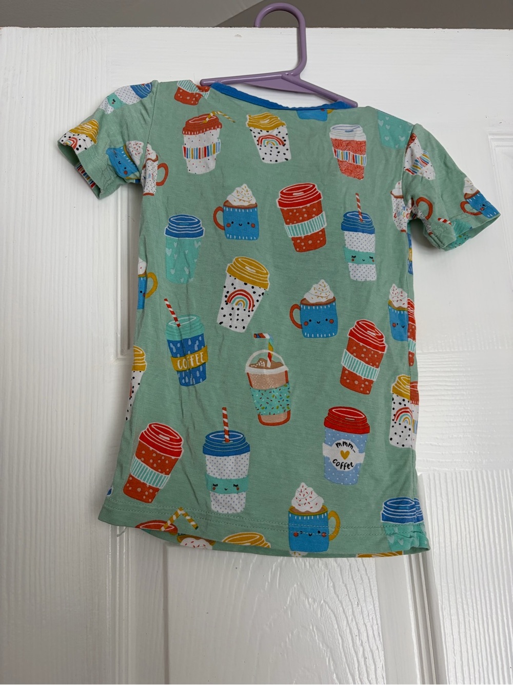 Little Sleepies Mint “I love you a Latte” Print Short Sleeve/Shorts Two-Piece